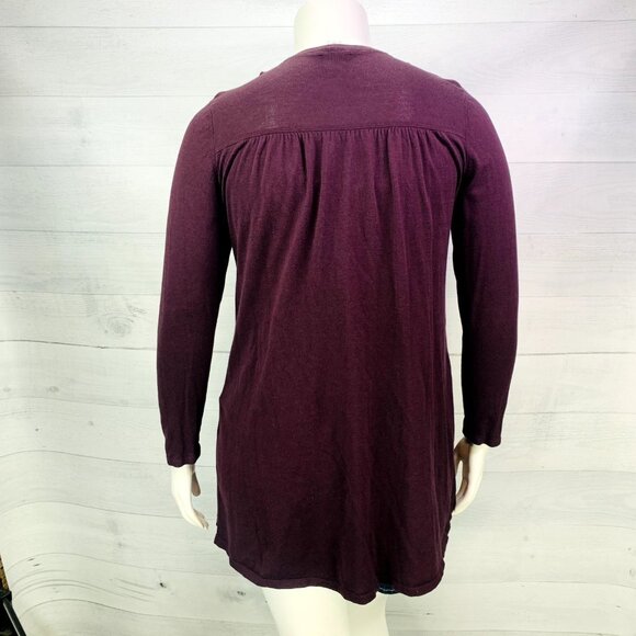 J Jill Women Cardigan Sweater V Neck Button Purple Cotton Rayon Knit Size L - Picture 9 of 14